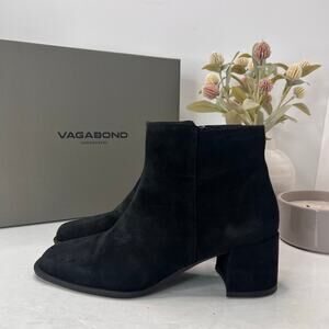 Vagabond Stina Suede Square Toe Boot Black 5609-040-20 Women 5.5/EU36 Tried On